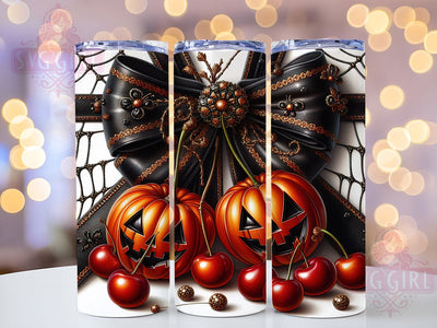 Coquette Pastel Pumpkin Halloween Tumbler, Cute Pumpkin Cup, Pastel Spooky Wrap, 20Oz Sublimation Design, Girly Halloween Drinkware, Bow Aesthetic Tumbler, Soft Spooky Season Mug Sublimation SvggirlplusArt 