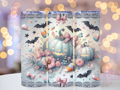Coquette Pastel Pumpkin Halloween Tumbler, Pastel Halloween Wrap, 20Oz Sublimation Design, Cute Pumpkin Cup, Pastel Fall Drinkware, Girly Halloween Tumbler, Soft Color Pumpkin Wrap Sublimation SvggirlplusArt 