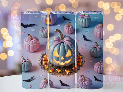 Coquette Pastel Pumpkin Halloween Tumbler, Pastel Halloween Wrap, 20Oz Sublimation Design, Cute Pumpkin Cup, Pastel Fall Drinkware, Girly Halloween Tumbler, Soft Color Pumpkin Wrap Sublimation SvggirlplusArt 