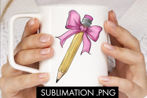 Coquette Pencil Bow Teacher PNG Sublimation Sublimation Freeling Design House 