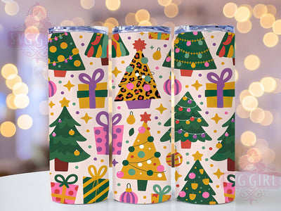 Coquette Pink Bow Christmas Tumbler, Pink Bow Holiday Art, Brush Stroke Christmas Graphic, Elegant Festive Pattern, Chic Holiday Style, 20oz Tumbler, Sublimation Design Sublimation SvggirlplusArt 