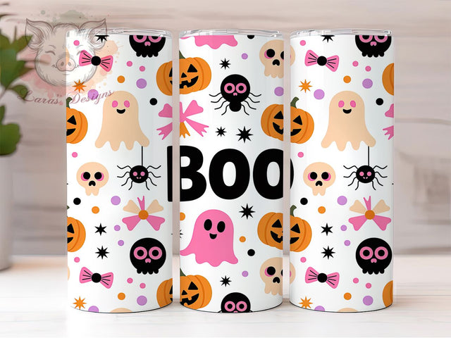 Coquette Pink Bow Ghost Halloween Wrap, Cute Ghost Tumbler, Pink Bow Sublimation, Spooky Season Design, Boo Ghost PNG, Girly Halloween Cup, Preppy Ghost Wrap Sublimation Lara' s Designs 