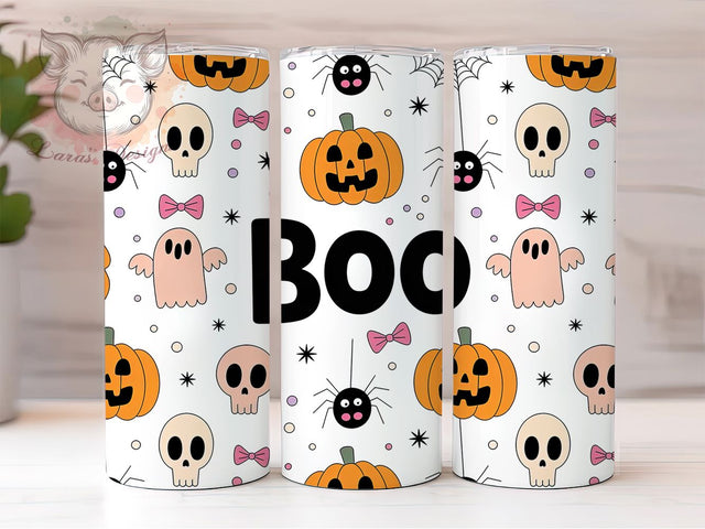 Coquette Pink Bow Ghost Halloween Wrap, Cute Ghost Tumbler, Pink Bow Sublimation, Spooky Season Design, Boo Ghost PNG, Girly Halloween Cup, Preppy Ghost Wrap Sublimation Lara' s Designs 