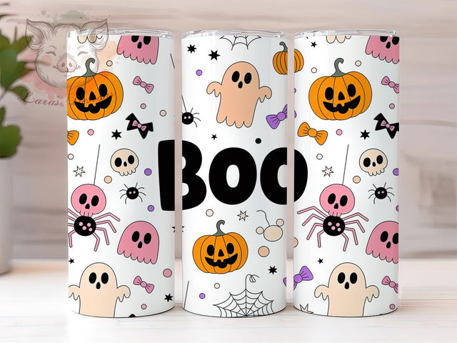 Coquette Pink Bow Ghost Halloween Wrap, Cute Ghost Tumbler, Pink Bow Sublimation, Spooky Season Design, Boo Ghost PNG, Girly Halloween Cup, Preppy Ghost Wrap Sublimation Lara' s Designs 