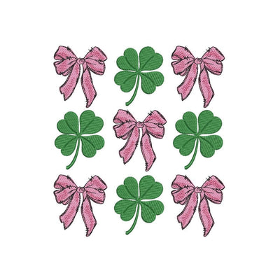 Coquette Pink Bow RibbonEmbroidery Design, Shamrock St. Patricks Day Embroidery Design, 4 sizes, Instant Download Embroidery/Applique DESIGNS Nino Nadaraia 