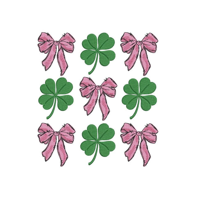 Coquette Pink Bow RibbonEmbroidery Design, Shamrock St. Patricks Day Embroidery Design, 4 sizes, Instant Download Embroidery/Applique DESIGNS Nino Nadaraia 