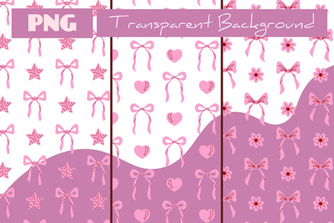 Coquette Pink Bows Seamless Patterns & Digital Papers Digital Pattern Rin Green 