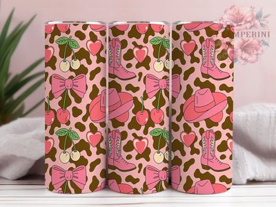 Coquette Pink Cowgirl 20oz Tumbler, Pink Cowgirl Tumbler, 20oz Sublimation Wrap, Western Tumbler, Retro Cowgirl Drinkware, Aesthetic Cowgirl Gift, Pink Western Tumbler Sublimation Li Zamperini 