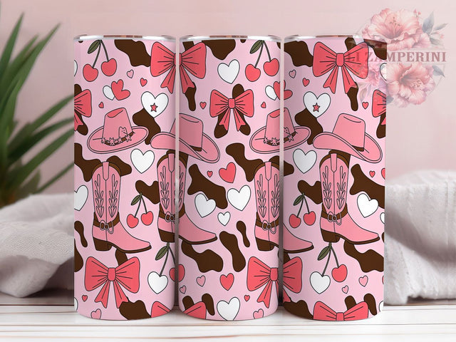 Coquette Pink Cowgirl 20oz Tumbler, Pink Cowgirl Tumbler, 20oz Sublimation Wrap, Western Tumbler, Retro Cowgirl Drinkware, Aesthetic Cowgirl Gift, Pink Western Tumbler Sublimation Li Zamperini 