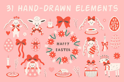 Coquette Pink Easter PNG Clipart Sublimation Rin Green 