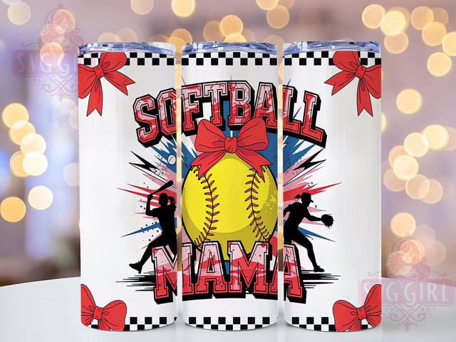 Coquette Pink Softball Mama Tumbler, Softball Mama Gift, Girly Baseball Design, Pink Softball Wrap, Preppy Athlete Sublimation, Feminine Sports Tumbler, Romantic Game Day Present Sublimation SvggirlplusArt 