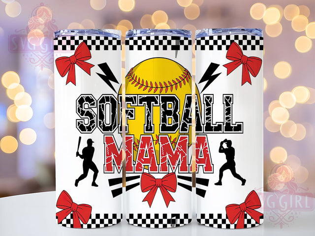 Coquette Pink Softball Mama Tumbler, Softball Mama Gift, Girly Baseball Design, Pink Softball Wrap, Preppy Athlete Sublimation, Feminine Sports Tumbler, Romantic Game Day Present Sublimation SvggirlplusArt 