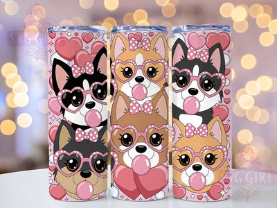 Coquette Puppy Love Tumbler, Dog Coquette Wrap, Cute Pet Lover, 20oz Tumbler Wrap, Sublimation Design, Puppy Love Valentine, Dog Mom Gift Sublimation SvggirlplusArt 