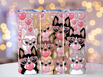Coquette Puppy Love Tumbler, Dog Coquette Wrap, Cute Pet Lover, 20oz Tumbler Wrap, Sublimation Design, Puppy Love Valentine, Dog Mom Gift Sublimation SvggirlplusArt 