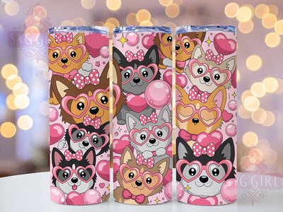 Coquette Puppy Love Tumbler, Dog Coquette Wrap, Cute Pet Lover, 20oz Tumbler Wrap, Sublimation Design, Puppy Love Valentine, Dog Mom Gift Sublimation SvggirlplusArt 