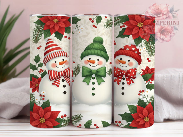 Coquette Red Snowman Christmas Tumbler, Red Snowman Wrap, Festive Holiday Sublimation, Cute Snowman Cup, 20Oz Skinny Tumbler Wrap, Whimsical Christmas Mug, Stylish Holiday Design Sublimation Li Zamperini 
