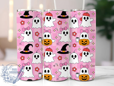 Coquette Retro Cute Ghost Tumbler Wrap, Retro Cute Ghost Wrap, Halloween 20Oz Design, Vintage Ghost Cup Wrap, Pastel Halloween Drinkware, Cute Spooky Tumbler, Retro Ghost Mug Design Sublimation ToriDesigns 