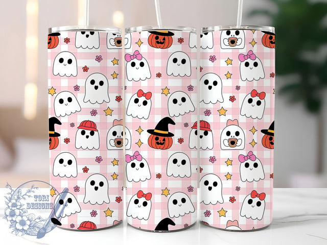 Coquette Retro Cute Ghost Tumbler Wrap, Retro Cute Ghost Wrap, Halloween 20Oz Design, Vintage Ghost Cup Wrap, Pastel Halloween Drinkware, Cute Spooky Tumbler, Retro Ghost Mug Design Sublimation ToriDesigns 