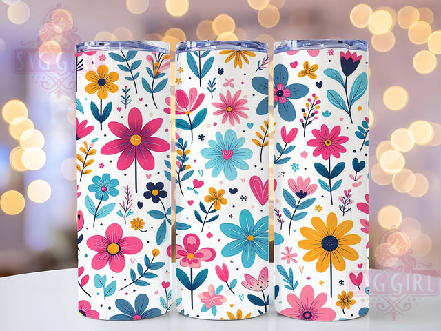 Coquette Romantic Floral Tumbler, Coquette Flower Pattern, Romantic Bloom Design, 20Oz Sublimation Wrap, Feminine Floral Art, Elegant Flower Texture, Tumbler Sublimation Sublimation SvggirlplusArt 