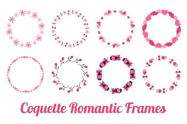 Coquette Romantic Frames PNG Clipart Sublimation Rin Green 