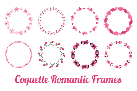 Coquette Romantic Frames PNG Clipart Sublimation Rin Green 