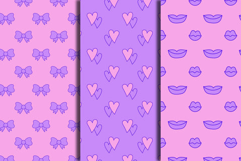 Coquette Romantic Seamless Patterns JPG EPS Digital Pattern Rin Green 