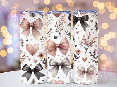 Coquette Seamless Bow 20oz Vintage Girly Tumbler, Seamless Bow Tumbler, 20oz Sublimation Wrap, Elegant Aesthetic Tumbler, Vintage Girly Tumbler, Feminine Chic Tumbler, Soft Aesthetic Gift Sublimation SvggirlplusArt 