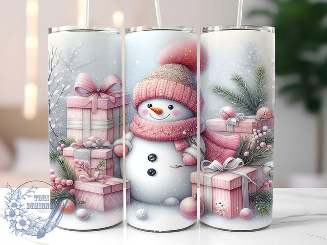 Coquette Snowman Christmas Tumbler, Winter Christmas Wrap, Cute Holiday Mug Design, Sublimation Wrap, Festive Drinkware, Adorable Winter Gift, Sparkly Christmas Cup Sublimation ToriDesigns 