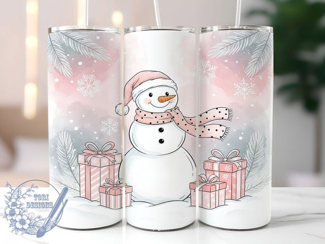 Coquette Snowman Christmas Tumbler, Winter Christmas Wrap, Cute Holiday Mug Design, Sublimation Wrap, Festive Drinkware, Adorable Winter Gift, Sparkly Christmas Cup Sublimation ToriDesigns 