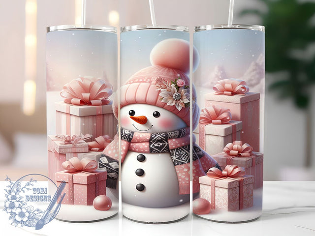 Coquette Snowman Christmas Tumbler, Winter Christmas Wrap, Cute Holiday Mug Design, Sublimation Wrap, Festive Drinkware, Adorable Winter Gift, Sparkly Christmas Cup Sublimation ToriDesigns 