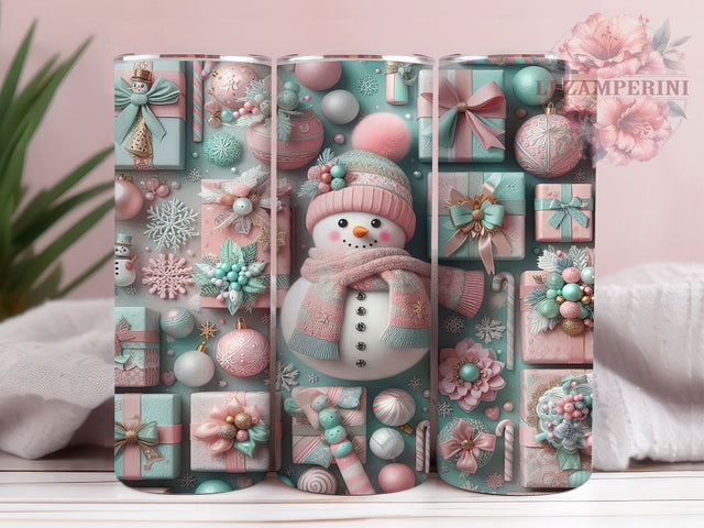 Coquette Snowman Winter Tumbler, Cute Snowman, Winter Coquette, Bow Snowman, Winter Aesthetic, 20oz Tumbler, Sublimation Design Sublimation Li Zamperini 