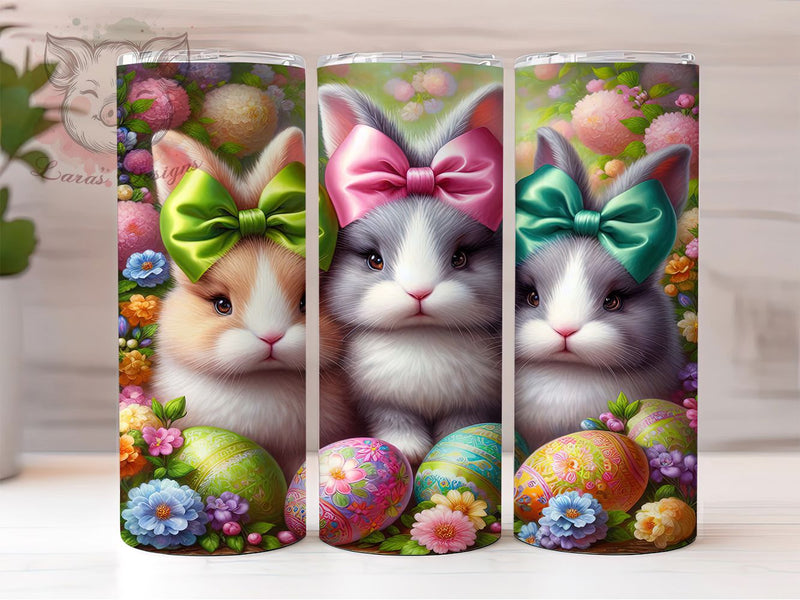 Coquette Spring Easter Bunny Tumbler, Easter Bunny Tumbler, Cute Bunny Wrap, Spring Bunny Wrap, Stylish 20oz Wrap, Sublimation Design, Trendy Gift Idea Sublimation Lara' s Designs 