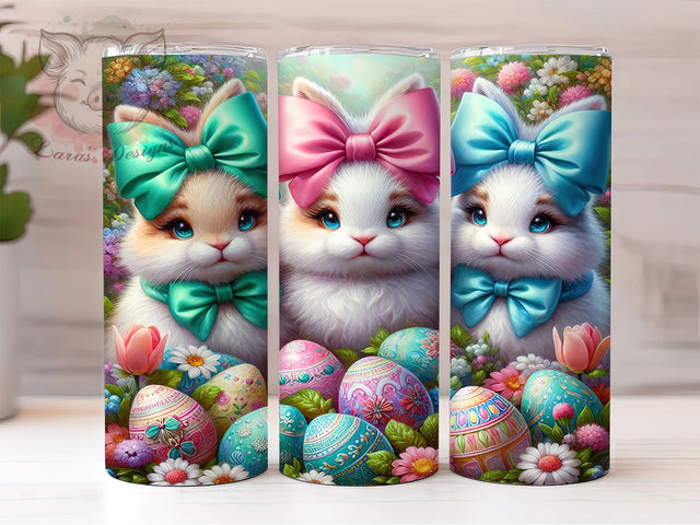 Coquette Spring Easter Bunny Tumbler, Easter Bunny Tumbler, Cute Bunny Wrap, Spring Bunny Wrap, Stylish 20oz Wrap, Sublimation Design, Trendy Gift Idea Sublimation Lara' s Designs 