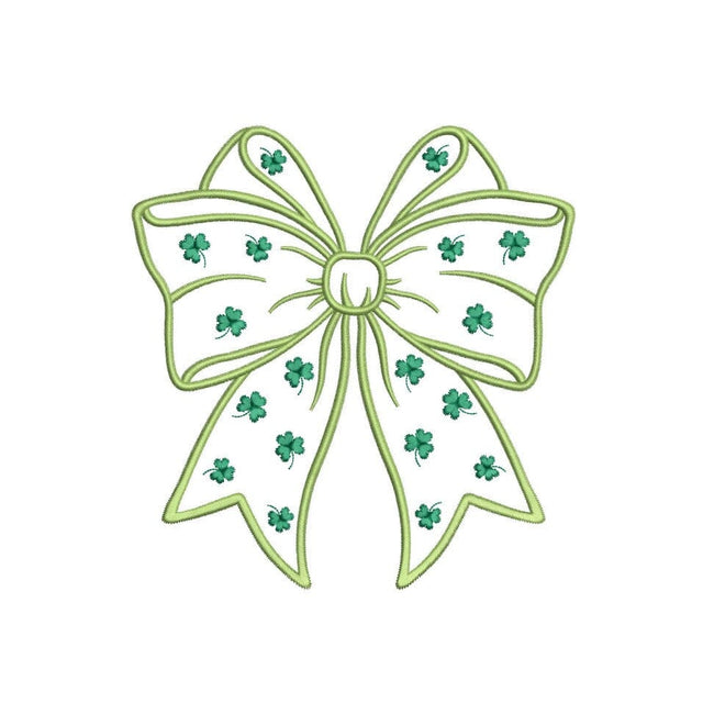 Coquette St. Patrick's Day Applique Machine Embroidery Design, Patrick Bow Embroidery Design, 5 sizes, Instant Download Embroidery/Applique DESIGNS Nino Nadaraia 