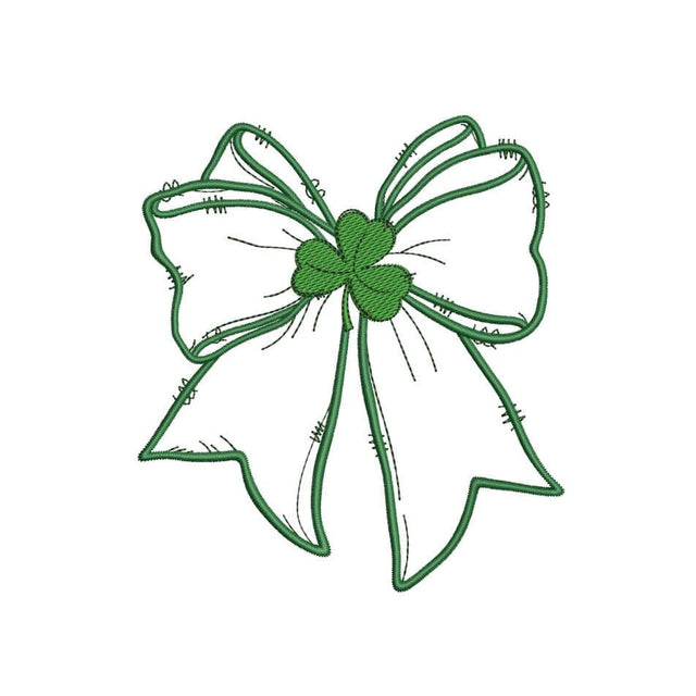 Coquette St. Patrick's Day Bow Machine Embroidery Design, Lucky Shamrock Embroidery Design, 3 sizes, Instant Download Embroidery/Applique DESIGNS Nino Nadaraia 
