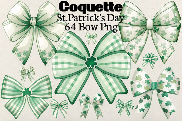Coquette St.Patrick's Day Bow Png Bundle SVG Angelina750 
