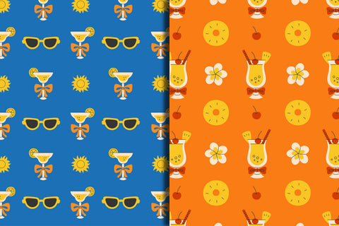 Coquette Summer Drinks Seamless Patterns & Papers Digital Pattern Rin Green 