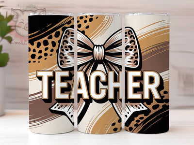 Coquette Teacher 20oz Tumbler, Coquette Style, Leopard Print Design, Educator Appreciation, Sublimation Wrap, 20oz Tumbler, Teacher Life Sublimation Lara' s Designs 