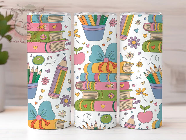 Coquette Teacher Apple Tumbler, Coquette Style, School Inspired Wrap, Feminine Chic Design, Classroom Motif, Cute Bow & Apple Elements, Academic Charm, 20Oz Tumbler, Sublimation Sublimation Lara' s Designs 