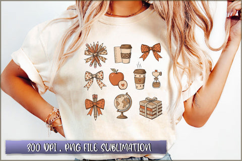 Coquette Teacher Glitter Brushstroke Sublimation Sublimation Shetara Begum 