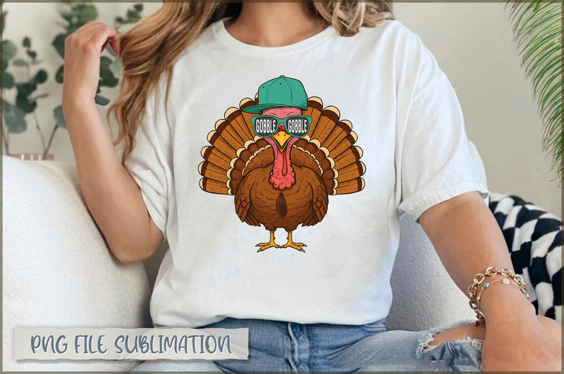 Coquette Turkey Pumpkin Gobble PNG Sublimation Shetara Begum 