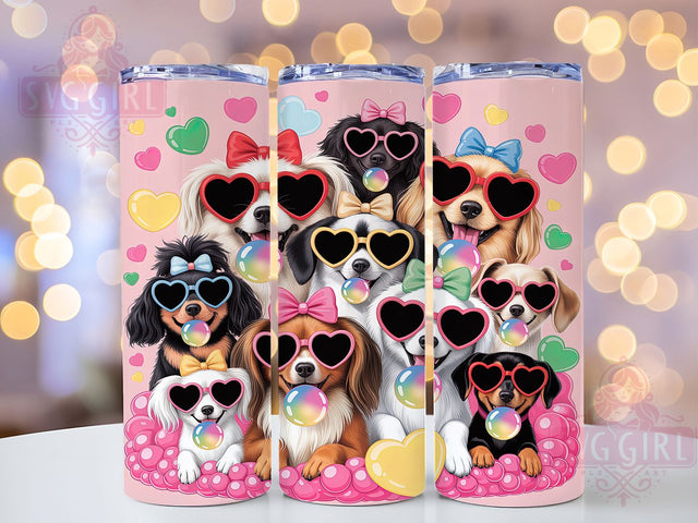 Coquette Valentine Dog Tumbler, Valentine Puppy Pattern, Cute Pet Lover Design, 20Oz Sublimation Wrap, Romantic Dog Art, Sweet Puppy Texture, Tumbler Sublimation Sublimation SvggirlplusArt 