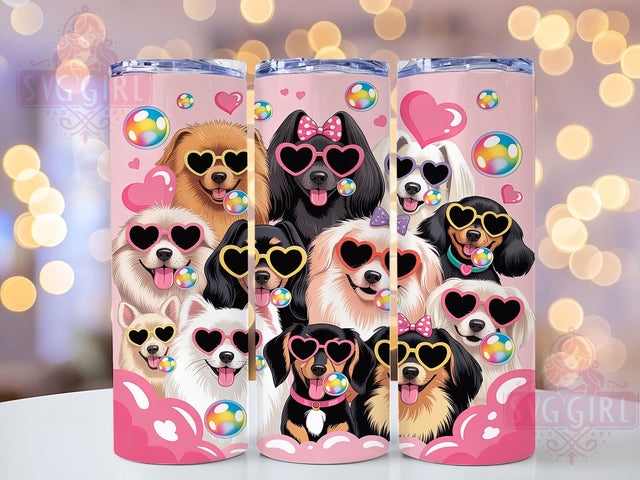 Coquette Valentine Dog Tumbler, Valentine Puppy Pattern, Cute Pet Lover Design, 20Oz Sublimation Wrap, Romantic Dog Art, Sweet Puppy Texture, Tumbler Sublimation Sublimation SvggirlplusArt 