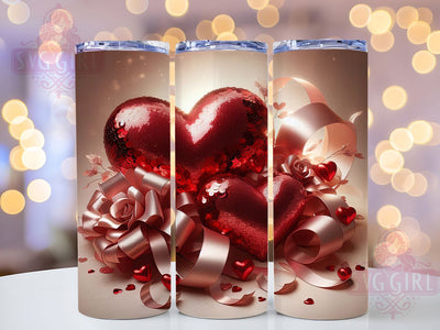 Coquette Valentine Heart Tumbler, Valentine Heart, Romantic Pattern, Cute Feminine Design, Elegant Wrap, Festive Theme, 20Oz Tumbler, Sublimation Sublimation SvggirlplusArt 