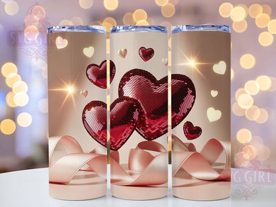 Coquette Valentine Heart Tumbler, Valentine Heart, Romantic Pattern, Cute Feminine Design, Elegant Wrap, Festive Theme, 20Oz Tumbler, Sublimation Sublimation SvggirlplusArt 