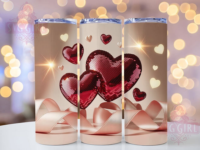 Coquette Valentine Heart Tumbler, Valentine Heart, Romantic Pattern, Cute Feminine Design, Elegant Wrap, Festive Theme, 20Oz Tumbler, Sublimation Sublimation SvggirlplusArt 