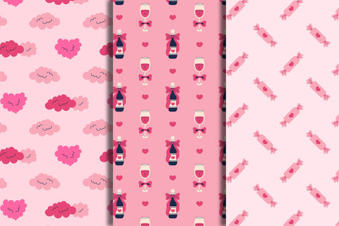 Coquette Valentine Seamless Patterns & Digital Papers Digital Pattern Rin Green 