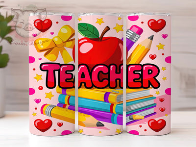 Coquette Valentine Teacher Tumbler, Coquette Bow Pattern, Cute Teacher Design, 20Oz Sublimation Wrap, Romantic Teacher Art, Girly Coquette Texture, Tumbler Sublimation Sublimation Lara' s Designs 