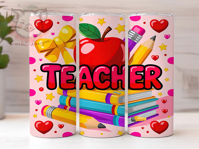 Coquette Valentine Teacher Tumbler, Coquette Bow Pattern, Cute Teacher Design, 20Oz Sublimation Wrap, Romantic Teacher Art, Girly Coquette Texture, Tumbler Sublimation Sublimation Lara' s Designs 