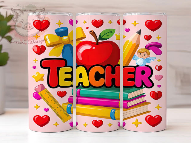 Coquette Valentine Teacher Tumbler, Coquette Bow Pattern, Cute Teacher Design, 20Oz Sublimation Wrap, Romantic Teacher Art, Girly Coquette Texture, Tumbler Sublimation Sublimation Lara' s Designs 